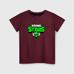 Футболка хлопковая детская BRAWLSTARS, цвет: меланж-бордовый