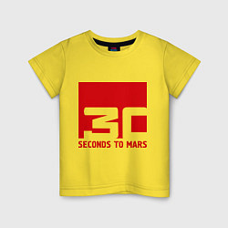 Футболка хлопковая детская 30 seconds to mars, цвет: желтый