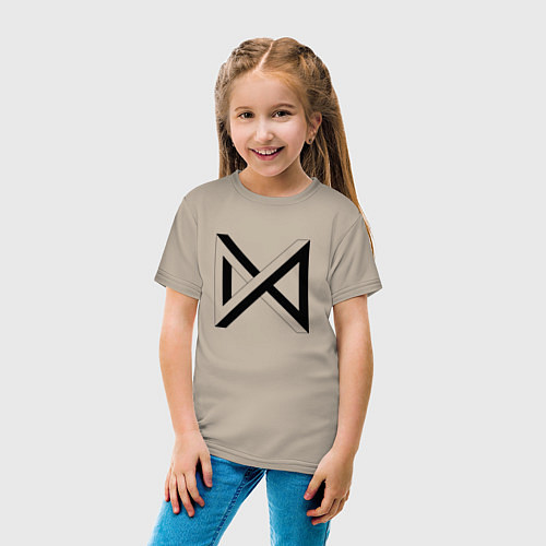 Детская футболка MONSTA X / Миндальный – фото 4