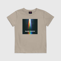 Футболка хлопковая детская IMAGINE DRAGONS, цвет: миндальный
