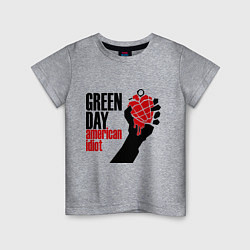 Футболка хлопковая детская Green Day: American idiot, цвет: меланж