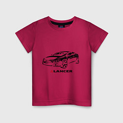 Футболка хлопковая детская Mitsubishi lancer, цвет: маджента