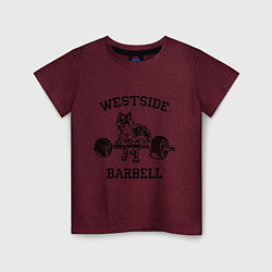 Футболка хлопковая детская Westside barbell цвета меланж-бордовый — фото 1