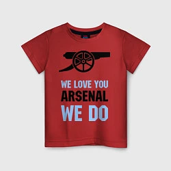 Футболка хлопковая детская We love you Arsenal, цвет: красный