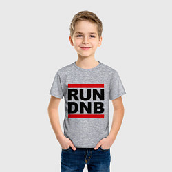 Футболка хлопковая детская RUN DNB, цвет: меланж — фото 2
