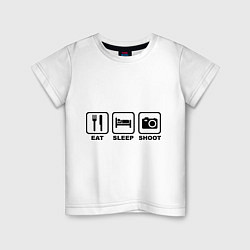 Детская футболка Eat Sleep Shoot (Ешь, Спи, Фотографируй)