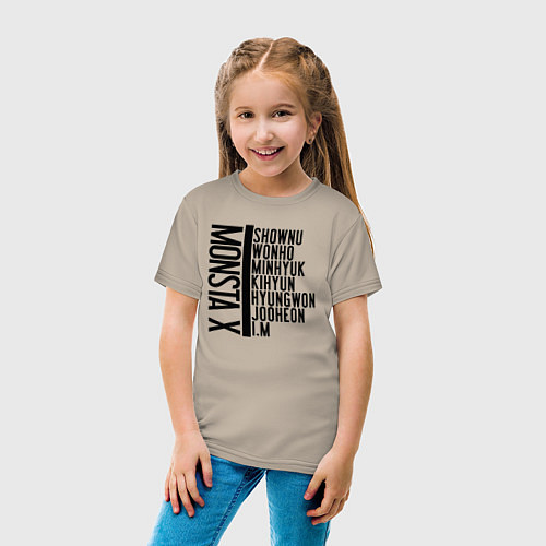 Детская футболка MONSTA X / Миндальный – фото 4