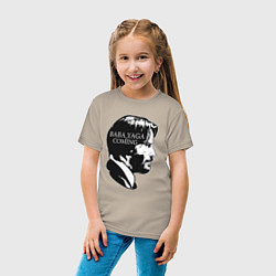 Футболка хлопковая детская Baba Yaga is Coming, цвет: миндальный — фото 2