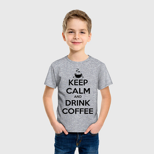 Детская футболка Keep Calm & Drink Coffee / Меланж – фото 3
