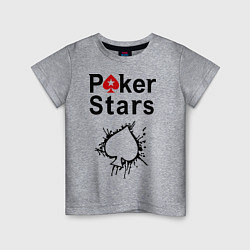 Футболка хлопковая детская Poker Stars, цвет: меланж