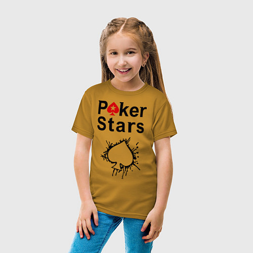 Детская футболка Poker Stars / Горчичный – фото 4