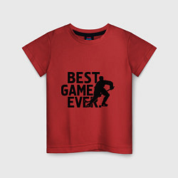 Футболка хлопковая детская Hockey - best game, цвет: красный