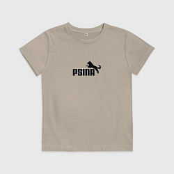 Футболка хлопковая детская Psina logo, цвет: миндальный