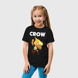 Футболка хлопковая детская BRAWL STARS CROW PHOENIX, цвет: черный — фото 2