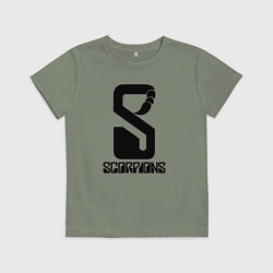 Футболка хлопковая детская Scorpions logo, цвет: авокадо