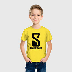 Футболка хлопковая детская Scorpions logo, цвет: желтый — фото 2