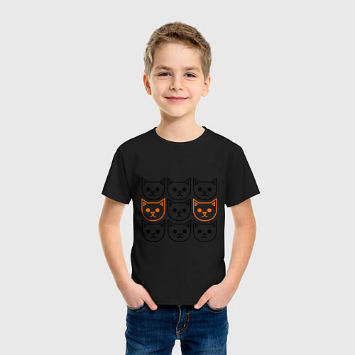 Детская футболка Котики / Черный – фото 3