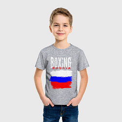 Футболка хлопковая детская Бокс Россия, цвет: меланж — фото 2