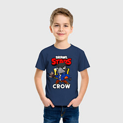 Футболка хлопковая детская BRAWL STARS CROW, цвет: тёмно-синий — фото 2