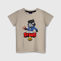 Футболка хлопковая детская BRAWL STARS CROW, цвет: миндальный