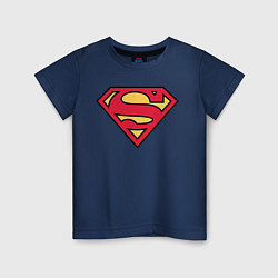 Футболка хлопковая детская Superman logo, цвет: тёмно-синий
