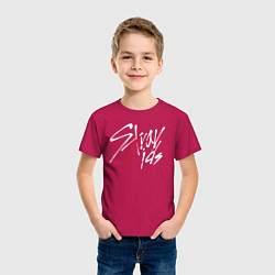 Футболка хлопковая детская Stray Kids, цвет: маджента — фото 2