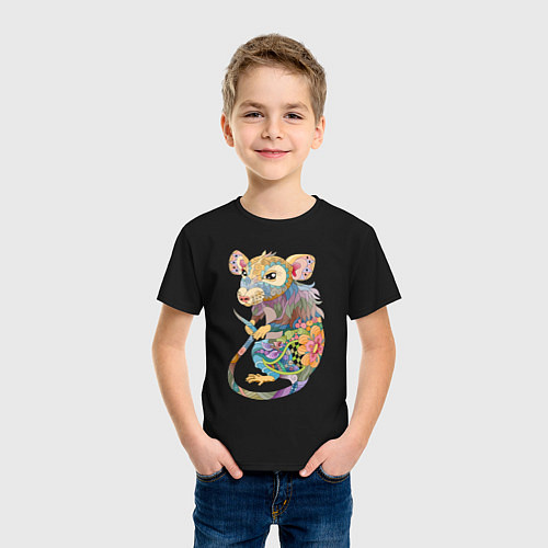 Детская футболка Крыса 2020 / Черный – фото 3