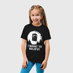Футболка хлопковая детская I WANT TO BELIEVE, цвет: черный — фото 2