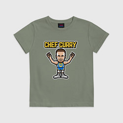 Футболка хлопковая детская Chef Curry, цвет: авокадо