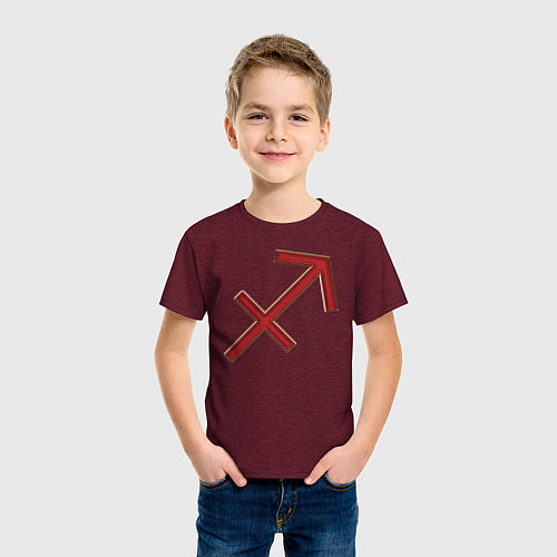 Детская футболка Стрелец Sagittarius / Меланж-бордовый – фото 3