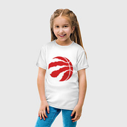Футболка хлопковая детская Toronto Raptors, цвет: белый — фото 2