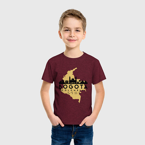 Детская футболка Богота Колумбия / Меланж-бордовый – фото 3