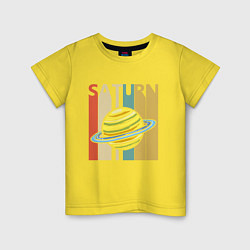 Футболка хлопковая детская Сатурн, цвет: желтый