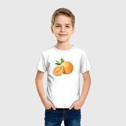 Футболка хлопковая детская Апельсины, цвет: белый — фото 2
