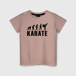 Футболка хлопковая детская Karate Evolution, цвет: пыльно-розовый