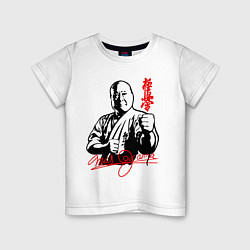 Футболка хлопковая детская Масутацу Ояма, цвет: белый