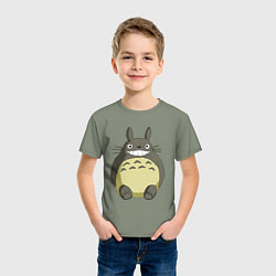 Футболка хлопковая детская Тоторо, цвет: авокадо — фото 2