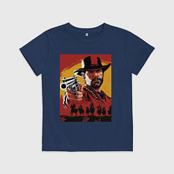 Футболка хлопковая детская Red dead redemption 2, цвет: тёмно-синий