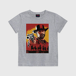 Футболка хлопковая детская Red dead redemption 2, цвет: меланж