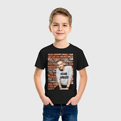 Футболка хлопковая детская Егор Крид, цвет: черный — фото 2