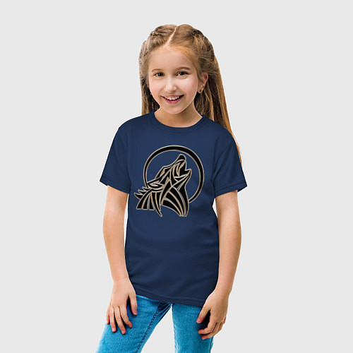 Детская футболка Metallized Wolf / Тёмно-синий – фото 4