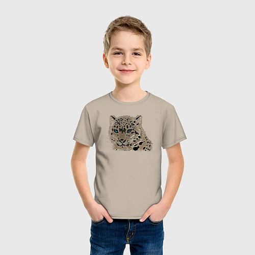 Детская футболка Metallized Snow Leopard / Миндальный – фото 3