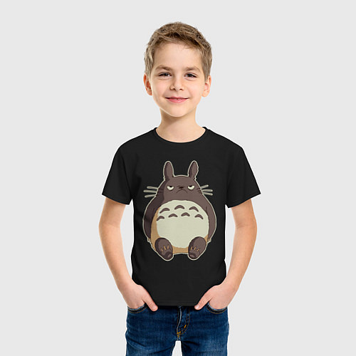 Детская футболка Грустный Тоторо / Черный – фото 3