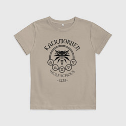 Футболка хлопковая детская ВЕДЬМАК, цвет: миндальный