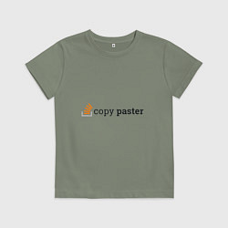 Футболка хлопковая детская Работа программиста, цвет: авокадо
