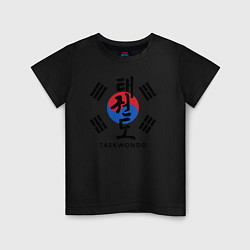 Футболка хлопковая детская Taekwondo, цвет: черный
