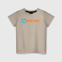 Футболка хлопковая детская Aperture Laboratorie, цвет: миндальный
