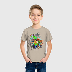 Футболка хлопковая детская Minecraft, цвет: миндальный — фото 2