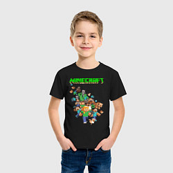 Футболка хлопковая детская Minecraft, цвет: черный — фото 2