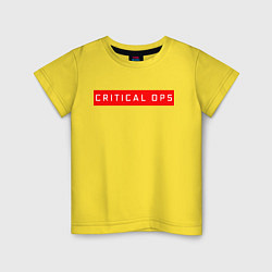 Футболка хлопковая детская CRITICAL OPS C-OPS, цвет: желтый